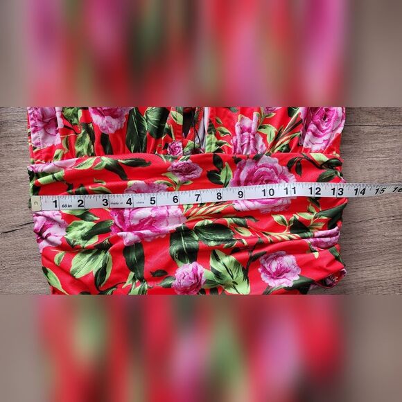 NWT Zara Floral Plunge V-neck Bodysuit Women's Medium - Picture 6 of 7